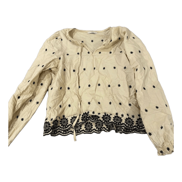 Beige broderet bluse