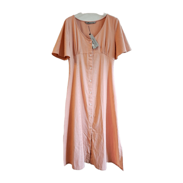 Arianna butterfly sleeves linen dress - new!