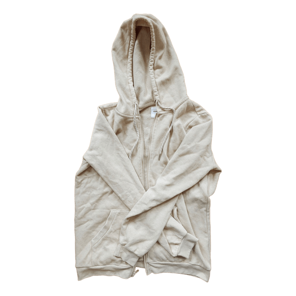 Beige zip-up hoodie