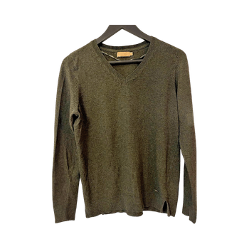 Olive green v-neck sweater