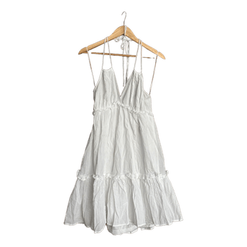 White halter mini dress