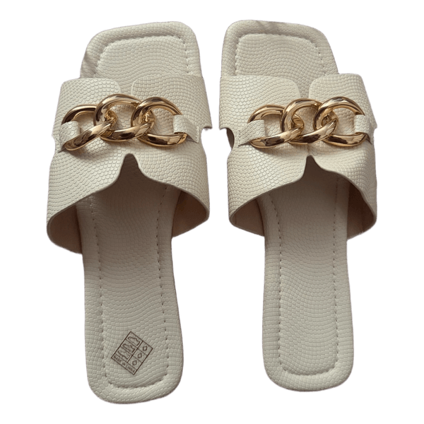 Cream chain detail slides