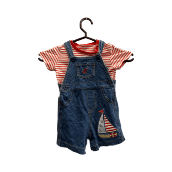 Denim baby dungaree set