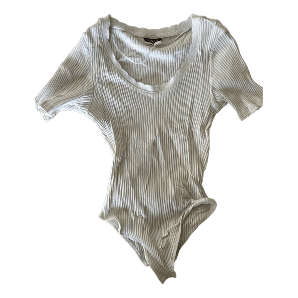 White ribbed bodysuit