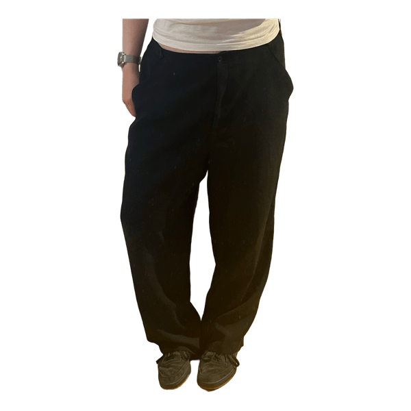 Black wide leg trousers
