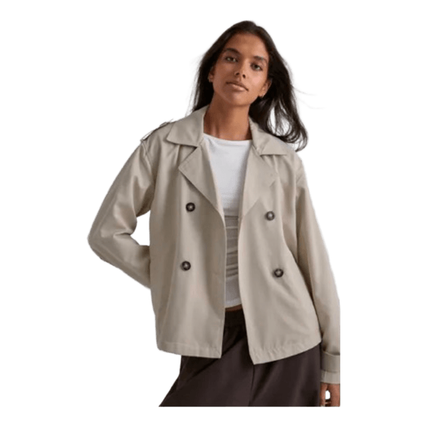 Beige lyhyt trenssitakki