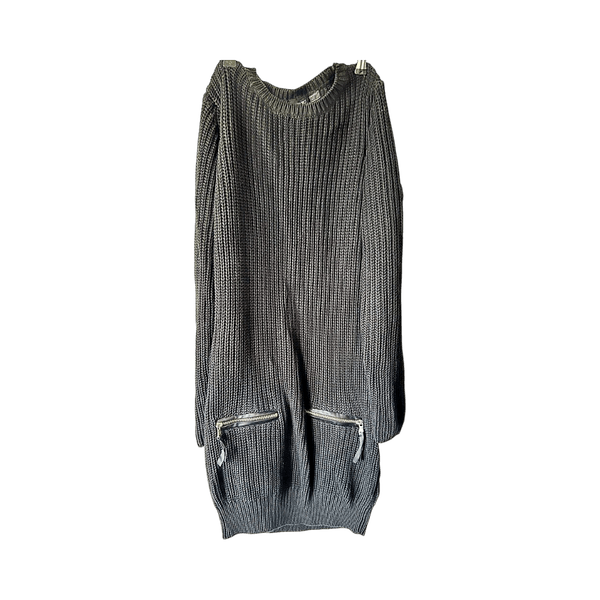 Black knitted sweater dress