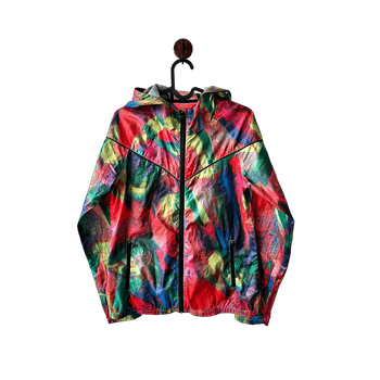 Happy Holly Women’s multi-color tie-dye print Windrunner jacket size XS / 32/34