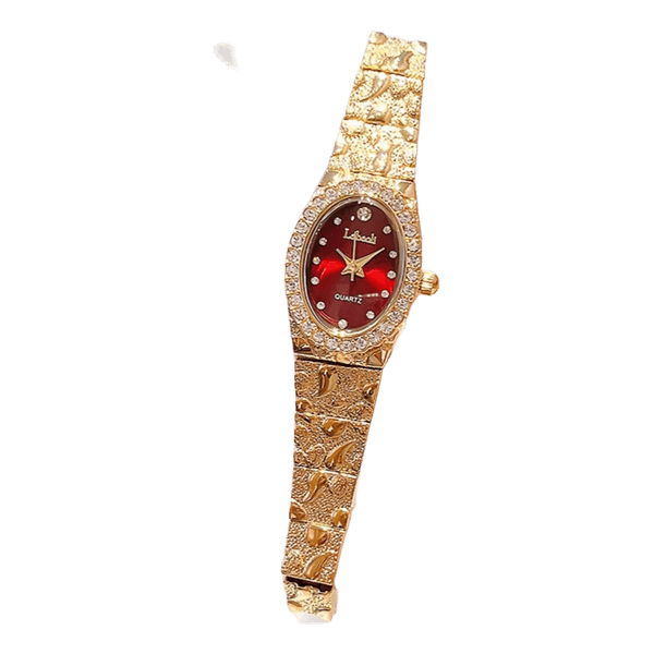 Crocodile Pattern Gold quartz watch