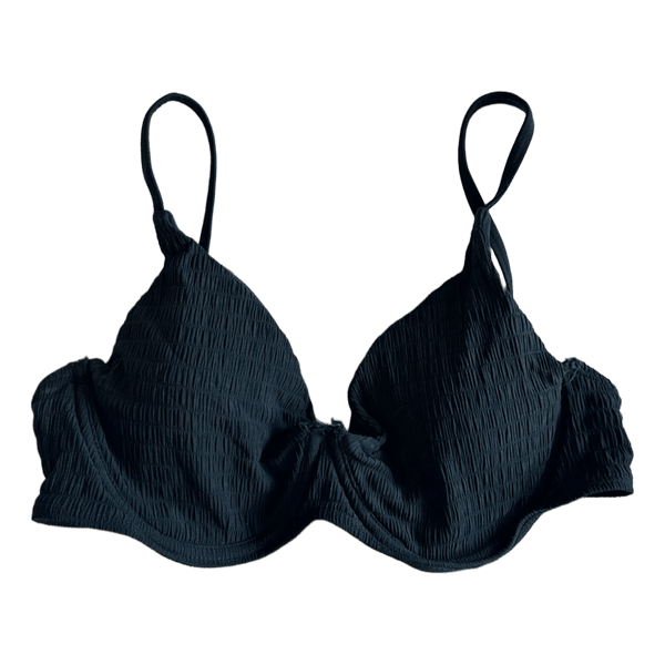 Black textured bikini top