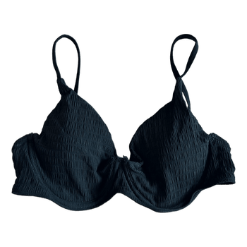 Black textured bikini top