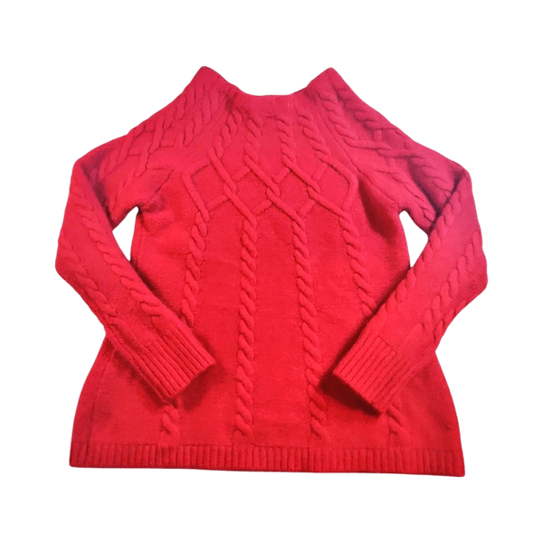 Reiss Tilly Cable Knit Sweater - Wool & Angora Blend - Red - S/M
