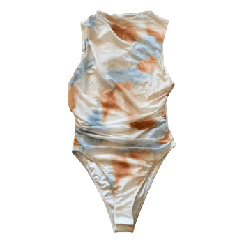 Tie-dye ruched bodysuit