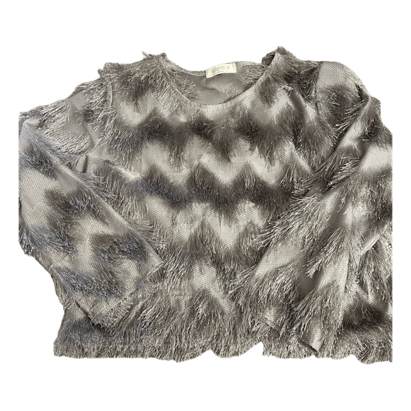 Grey fringe top