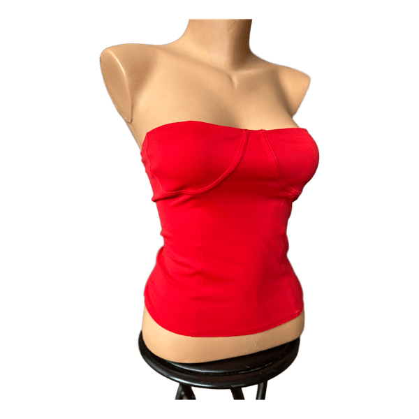 Raudonas Zara korsetinis topas