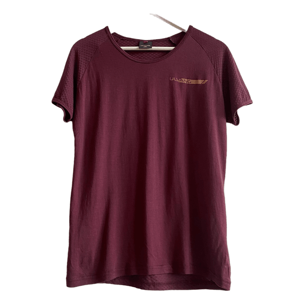 Ulvang Pace Women’s Merino Wool T Shirt Burgundy L Wool Rich Outdoor Base Layer