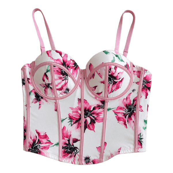 Floral print corset top