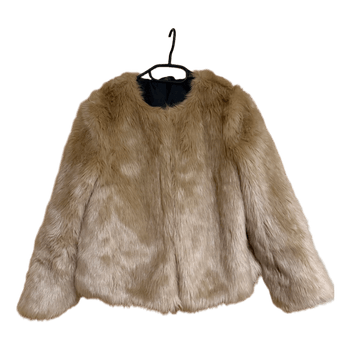Beige faux fur jacket