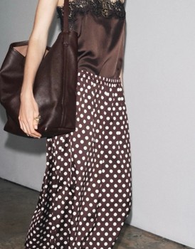 Brown polka dot skirt