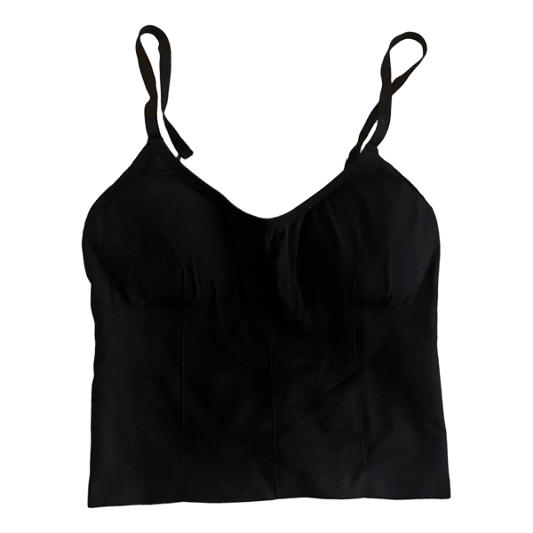 Black sleeveless crop top
