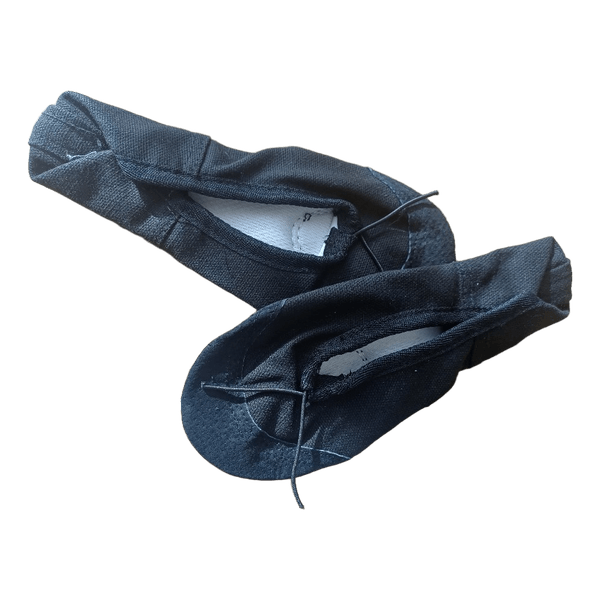 Black canvas ballet shoes