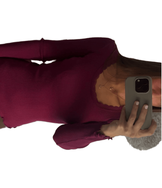 Långärmad ribbad topp