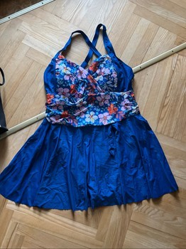 Blue floral swim dress