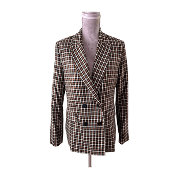 Brown plaid blazer jacket