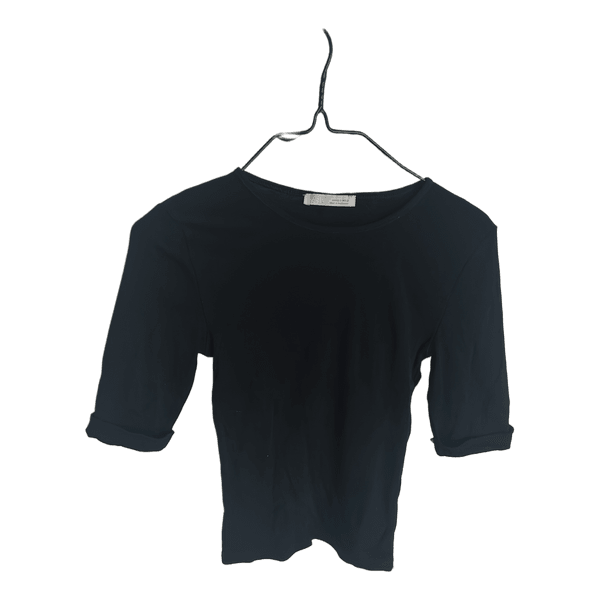 Sort ribstrikket top