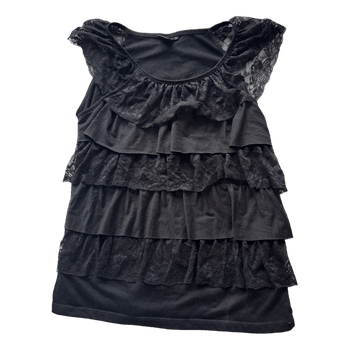 Black lace tiered top