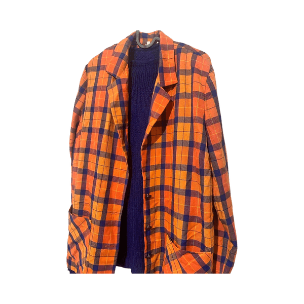 Orange and blue plaid jacket
