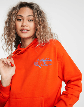 Red oversized tennis hoodie