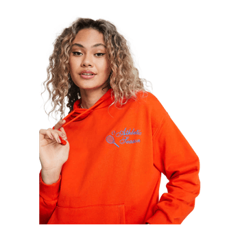Red oversized tennis hoodie