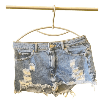 Blue denim shorts