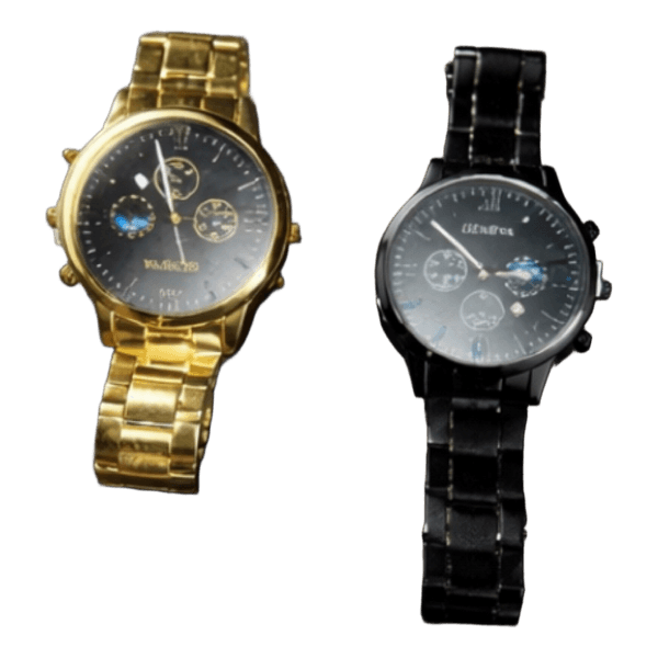 Two metal wristwatches