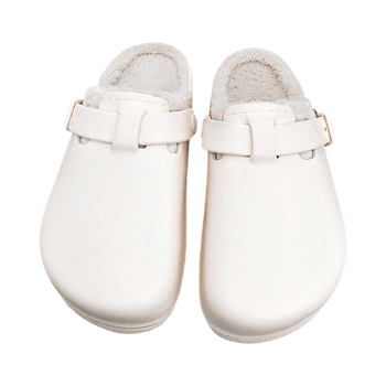 Beige fleece lined slippers