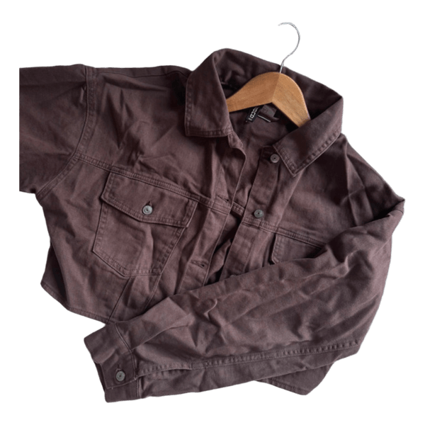 Brown Divided cropped denim jacket