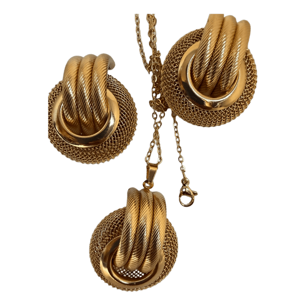 Gold stainless steel jewelry set