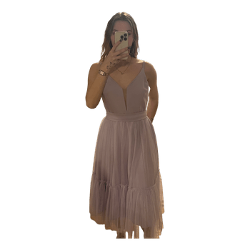 Lilac tulle midi dress