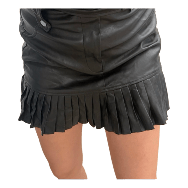 Black faux leather skirt