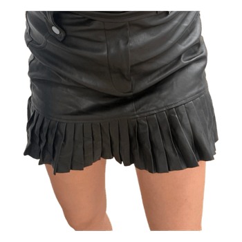 Black faux leather skirt