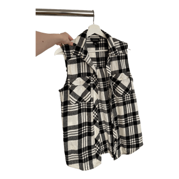 Monki plaid sleeveless shirt