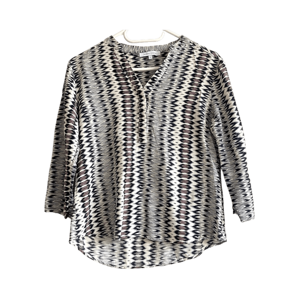 Second Female animal print blouse S brown white black elegant