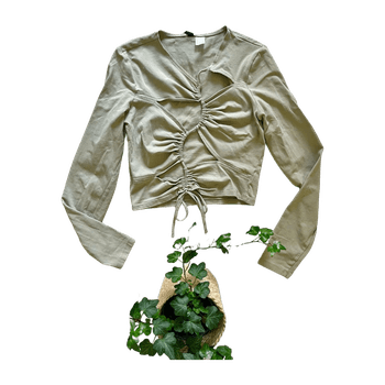 H&m cut out vihreä nyöri paita