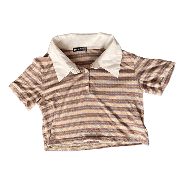 Shein striped collared top