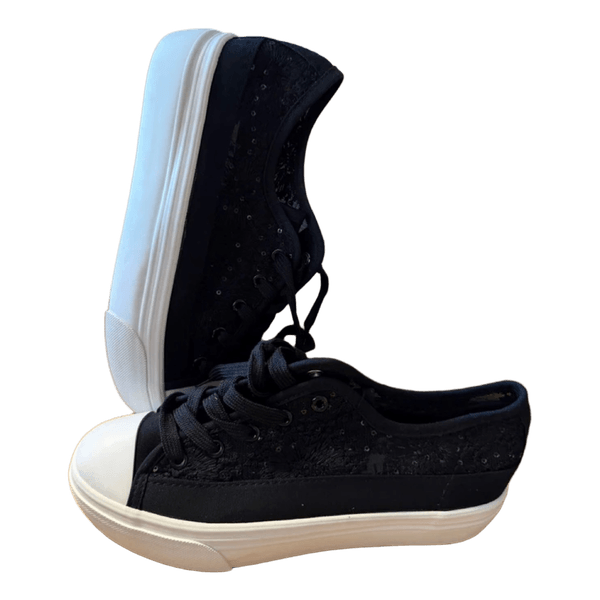 Black lace sneakers