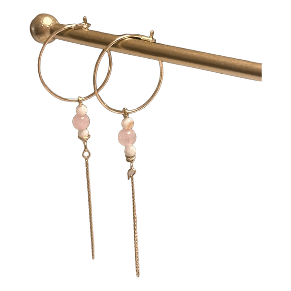 Gold hoop drop earrings