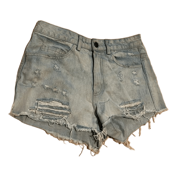 Lyseblå denimshorts