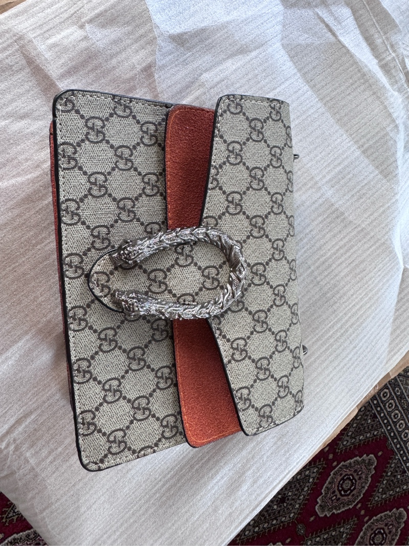 Beige monogram shoulder bag
