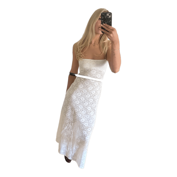 White lace maxi dress- Aya-S